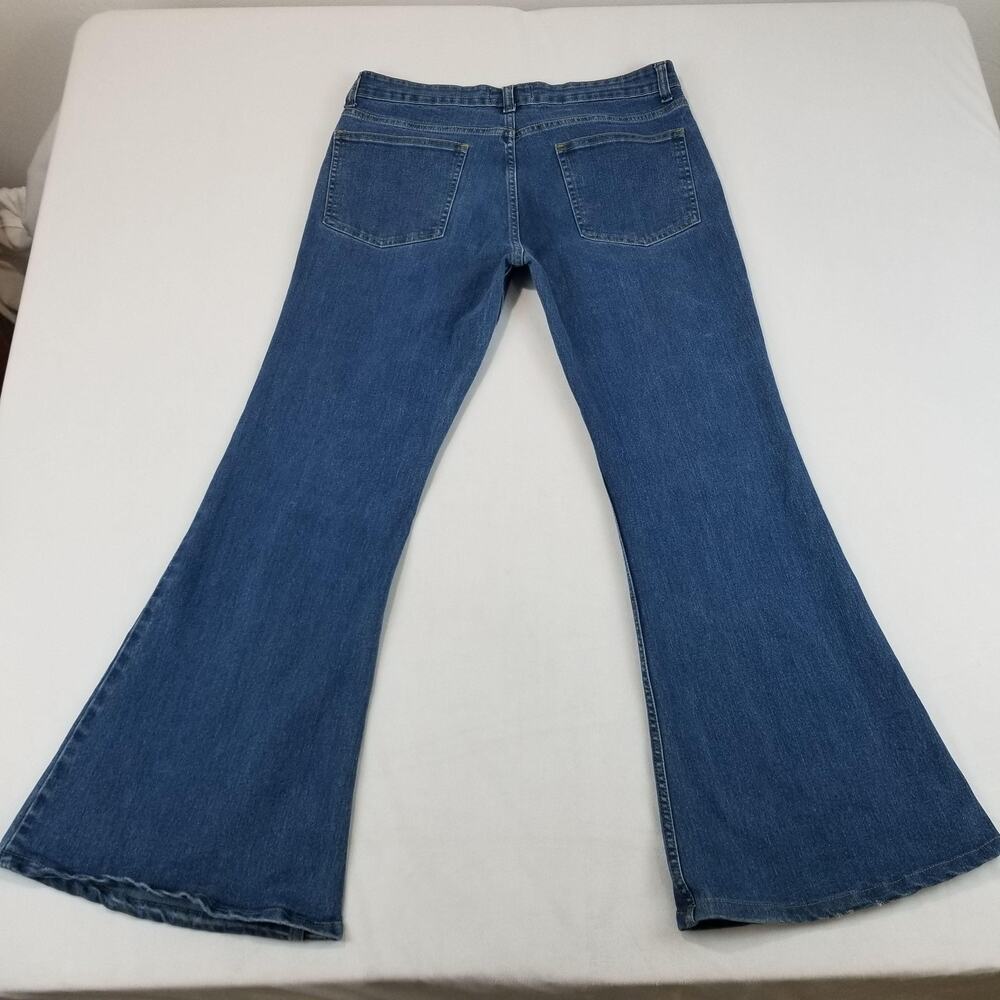 Madcap England Jeans Womens 32 Blue Flare Jeans Chewed Hem Denim - Picture 2 of 10